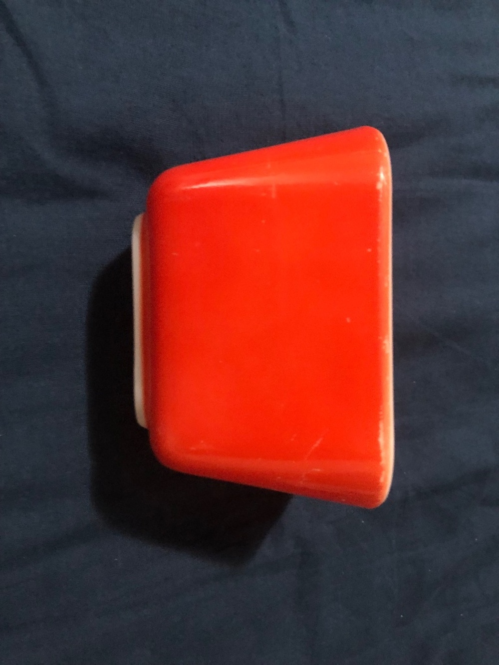 PYREX butter refrigerator dish red 3.5 x 4.25 x 2.75 inch